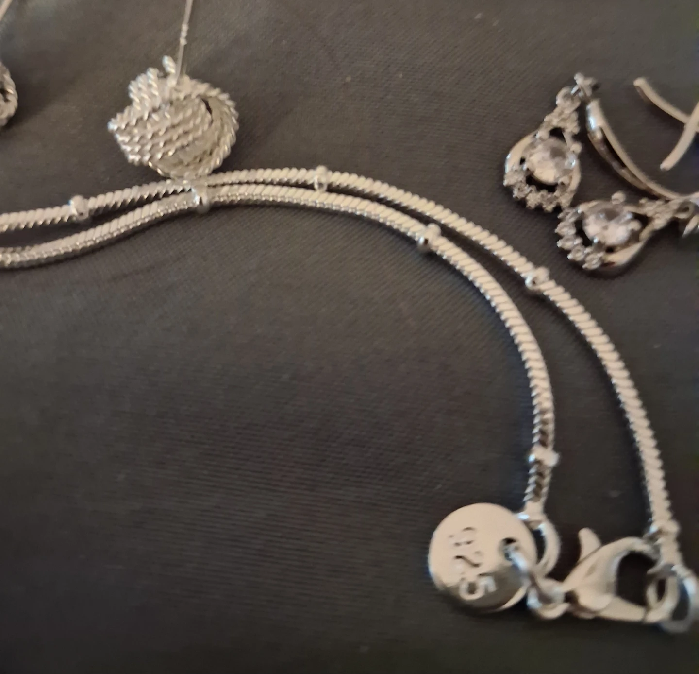 Silver Tone Necklace and Earring Set - photo 2