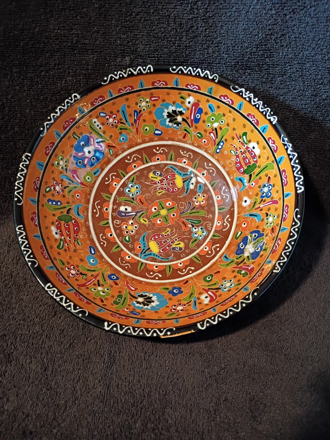 Turkish Fruit Bowl, Handmade & Painted