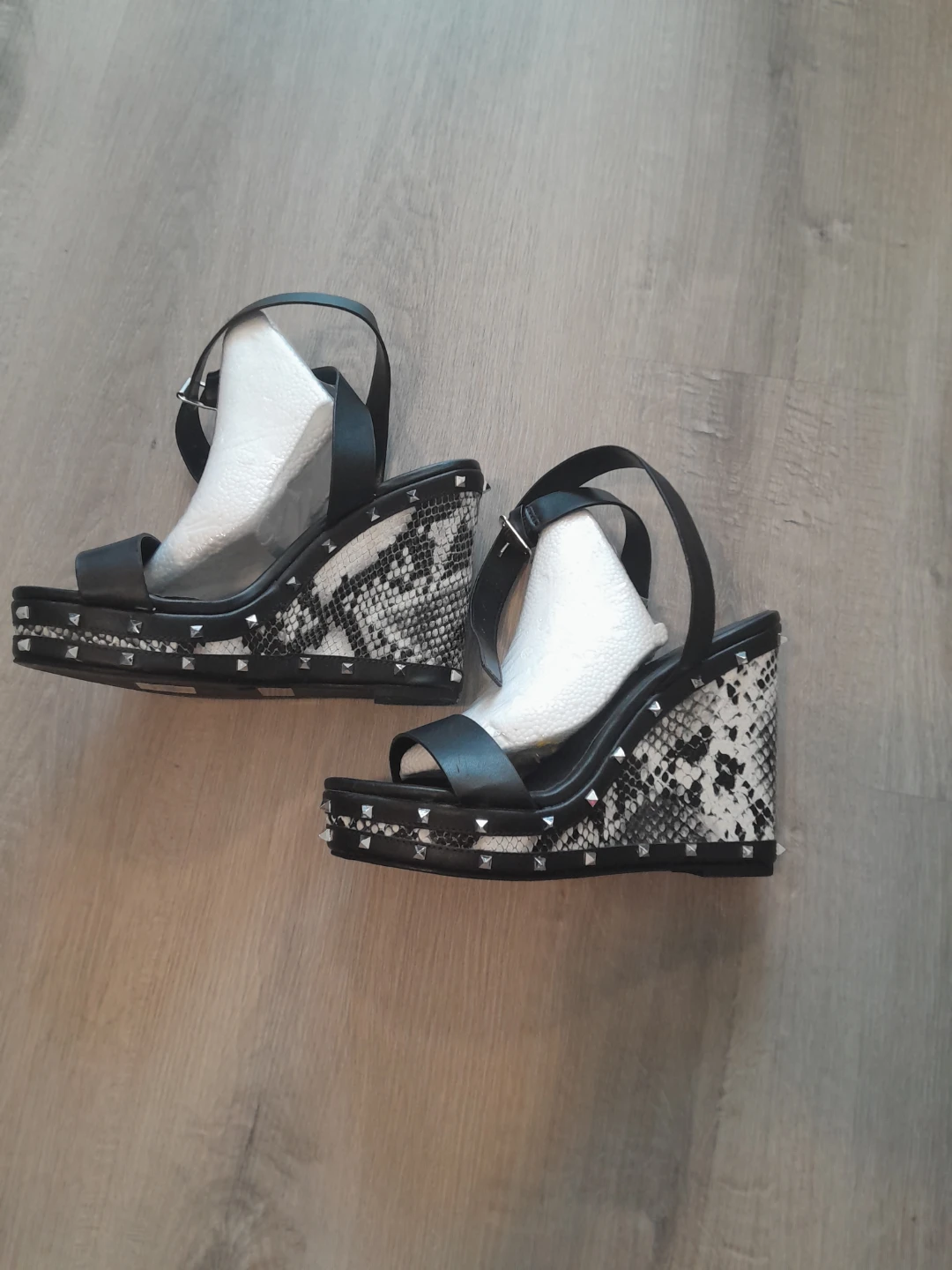 Black Wedge Heels with Studs