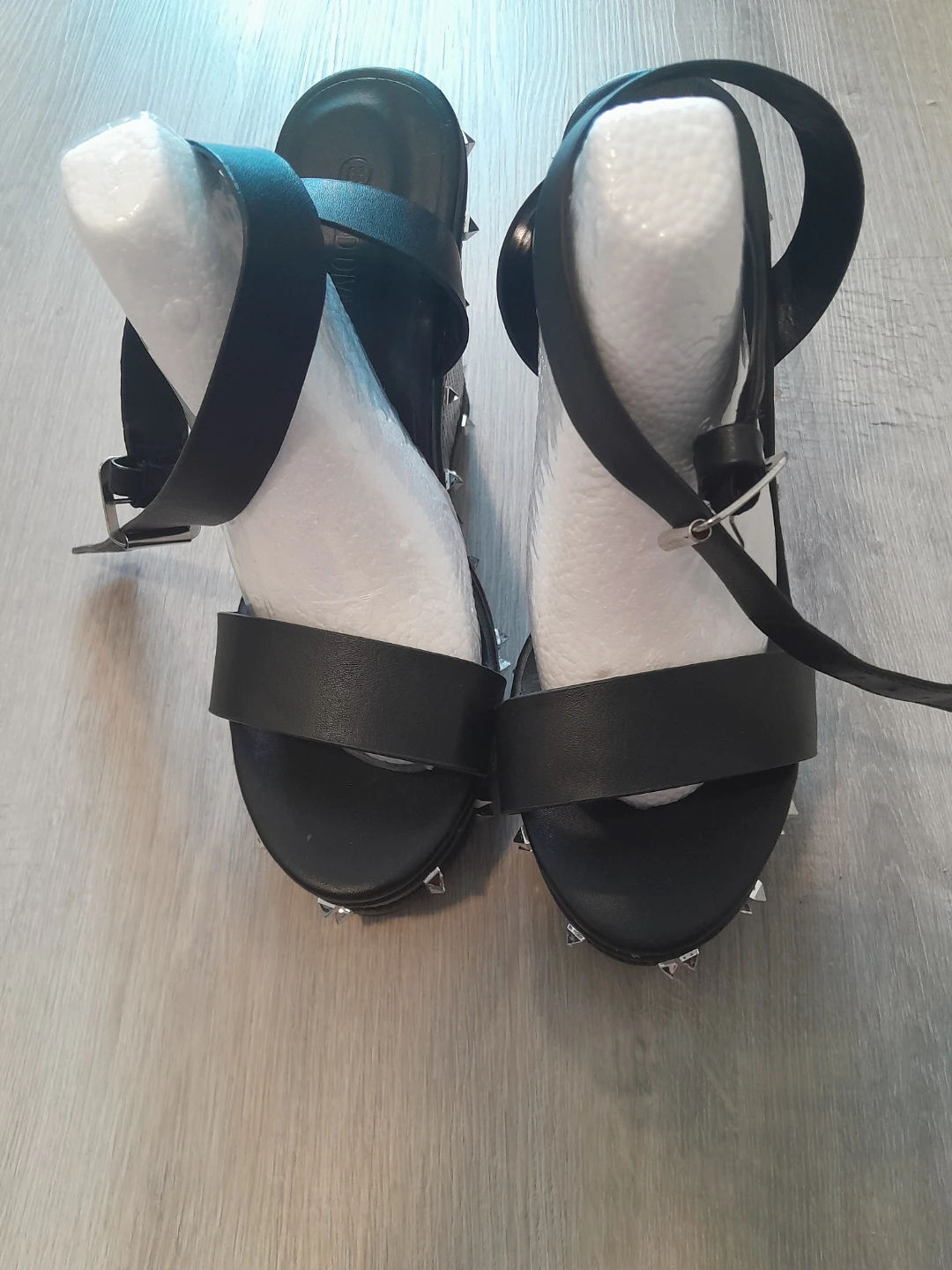 Black Wedge Heels with Studs - photo 3