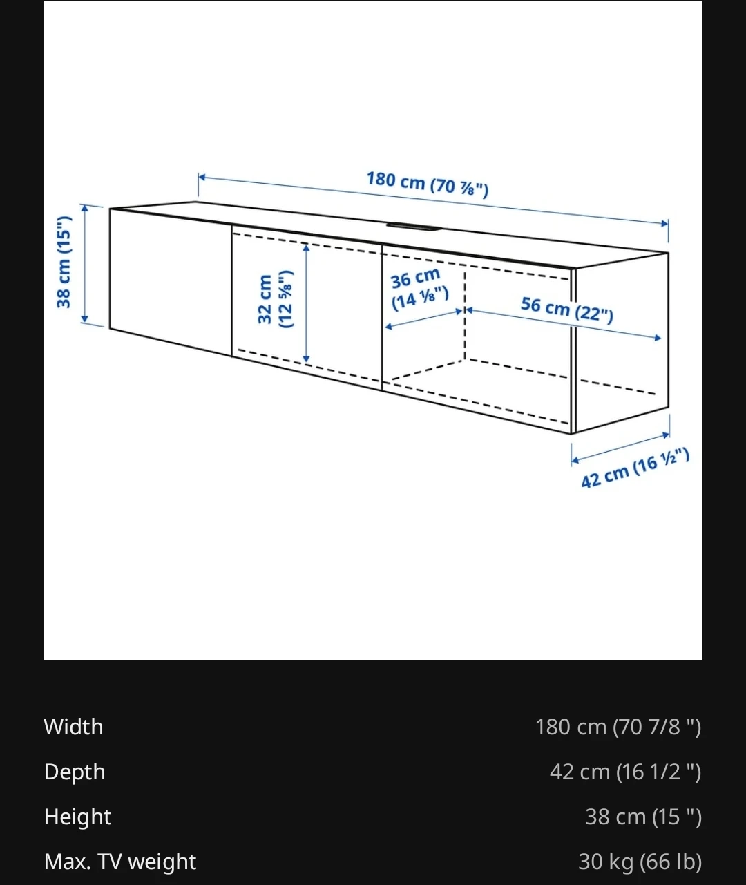 IKEA Besta TV Unit (3-Door) – Excellent Condition - photo 2