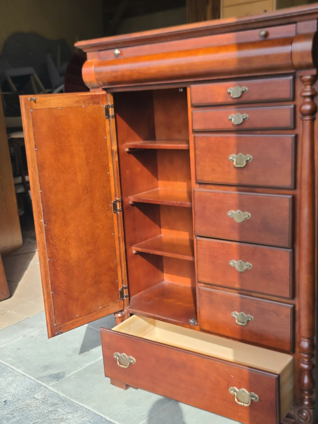 Vintage Wooden Chifforobe with Mirrored Door - photo 2