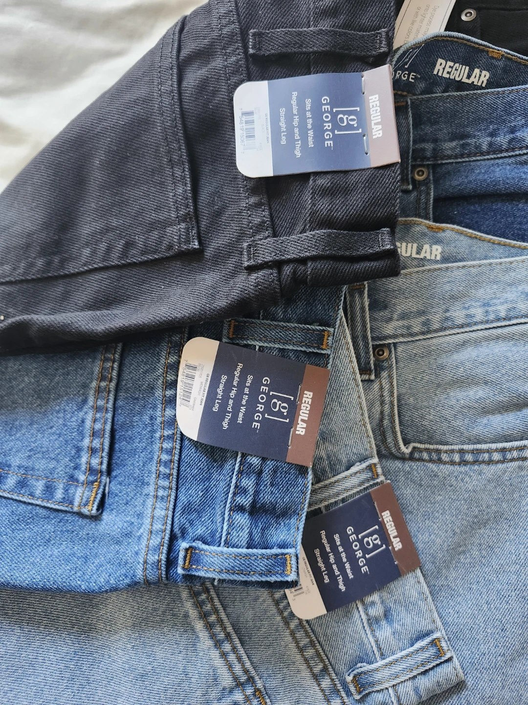 George Regular Straight Leg Jeans - 3 Pairs - photo 2