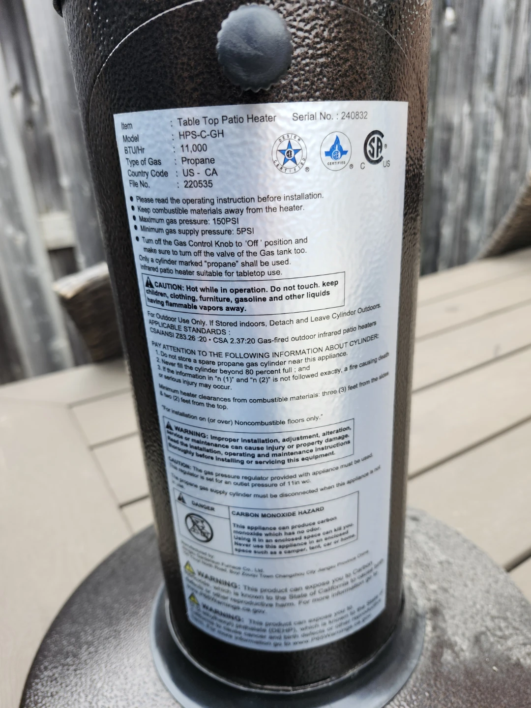 Table Top Patio Heater - photo 3