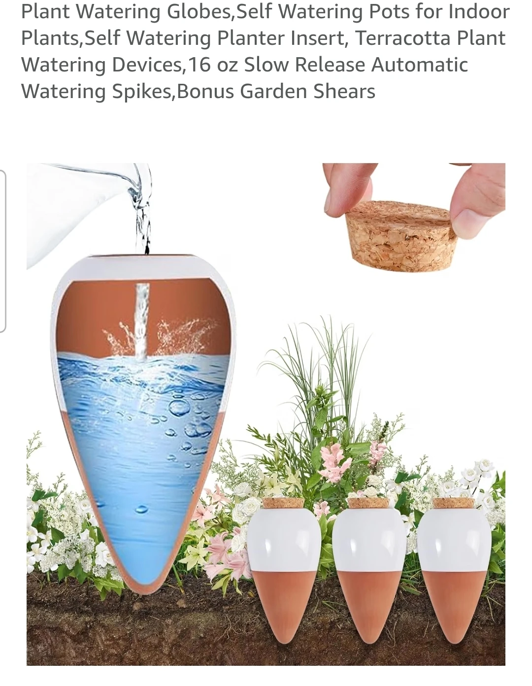 5 Terracotta Ceramic Plant Watering Globes ⚽