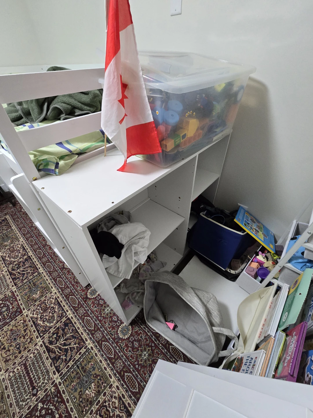 White Wooden Bunk Bed with Storage - photo 4