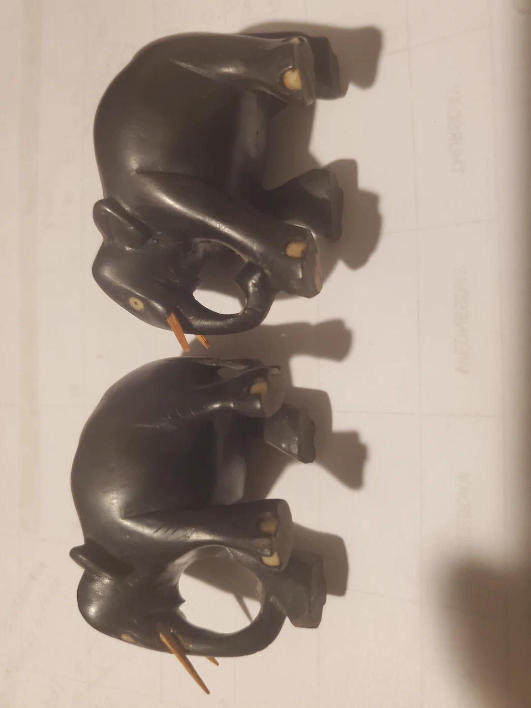 Two carved wooden elephants - photo 2