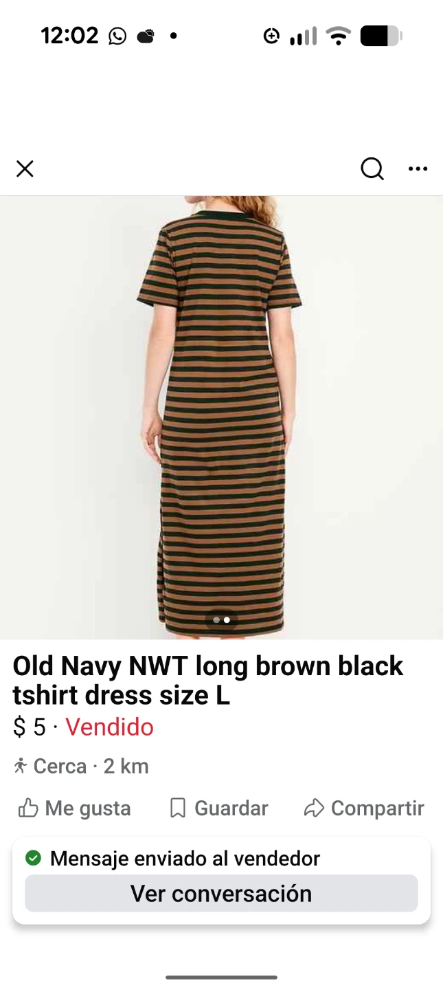 Old Navy Striped T-Shirt Dress - Size L - photo 2