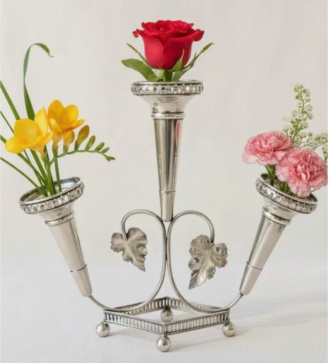 Silver 3-Arm Bud Vase/Candle Holder - photo 5