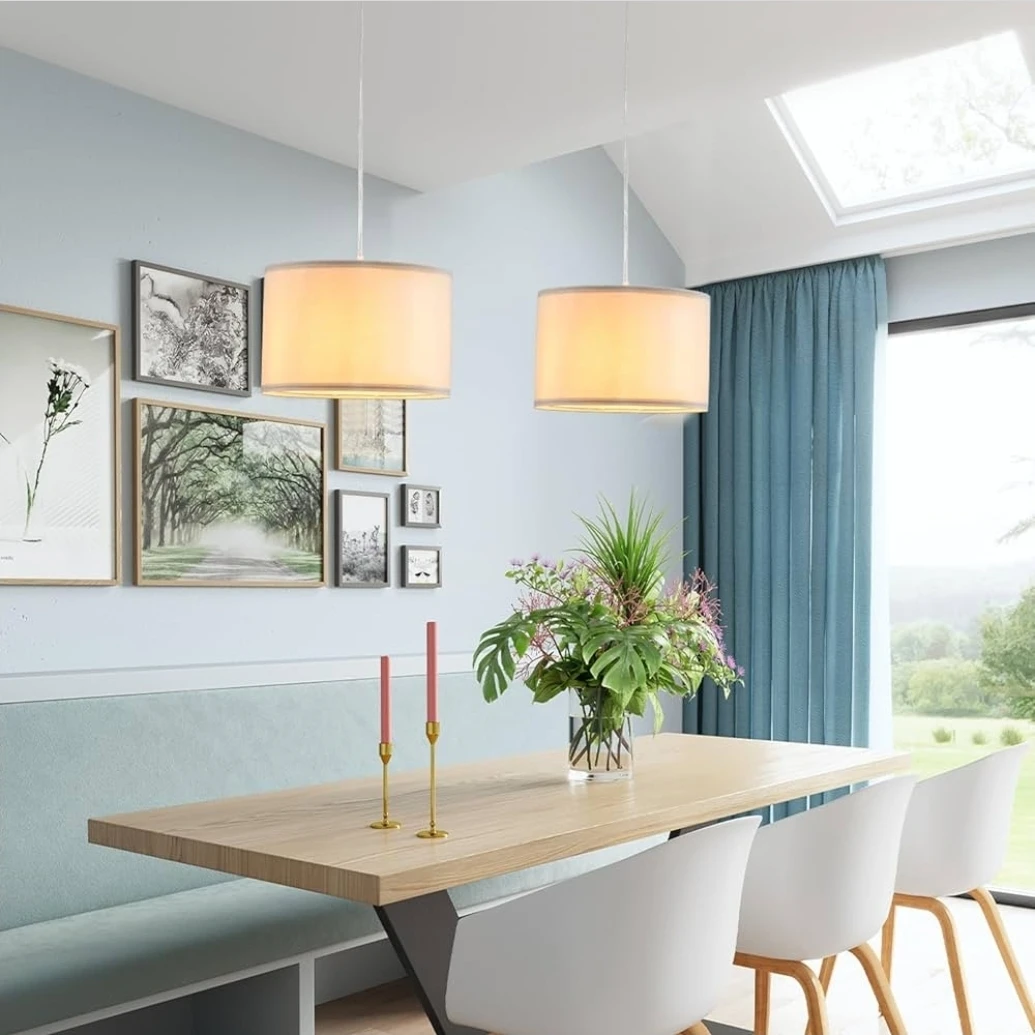 2 Pack Plug-in Pendant Lights with Fabric Shades - photo 3