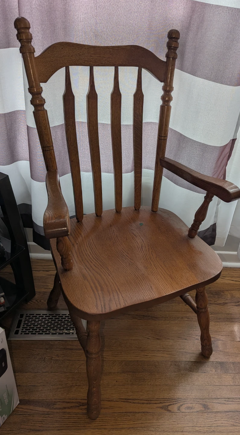 2 Wooden Arm Chairs