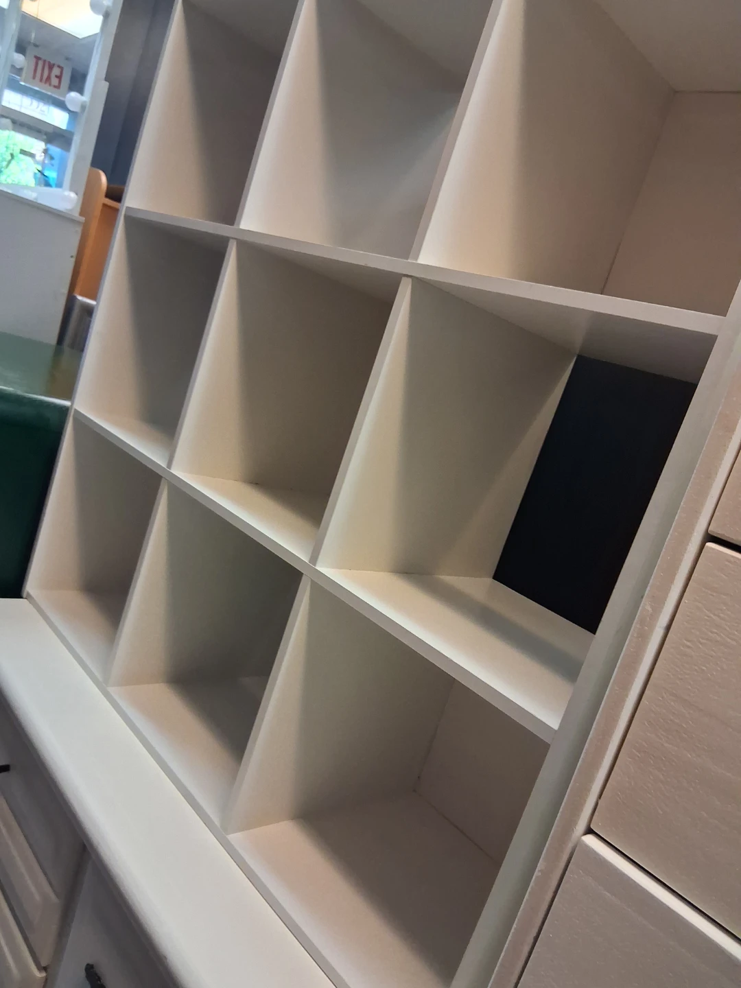 White Storage Shelf with Cubbies