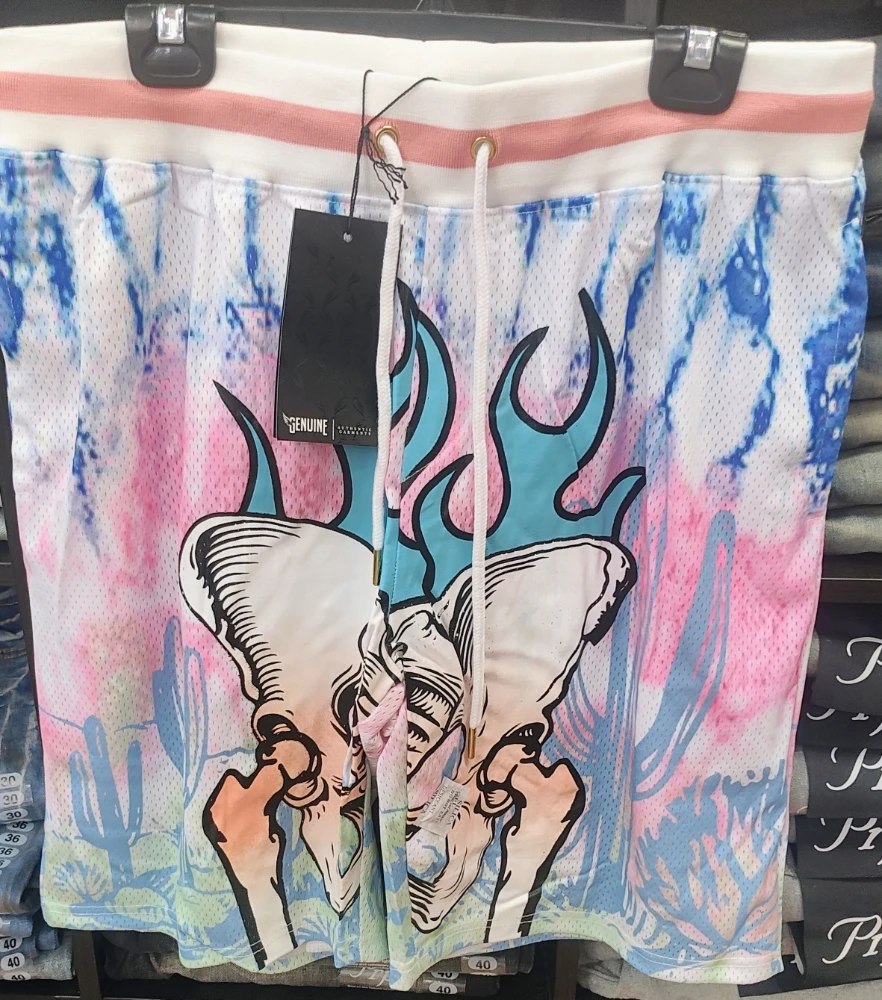 Genuine Graphic Print Mesh Shorts