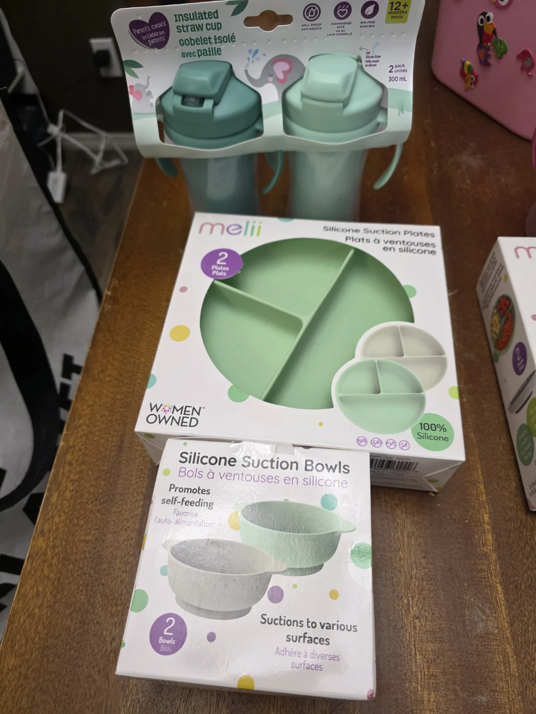 Melli Silicone Suction Plates, Bowls & insulated straw cups set