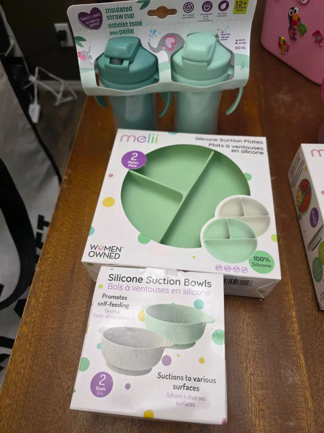 Melli Silicone Suction Plates, Bowls & insulated straw cups set