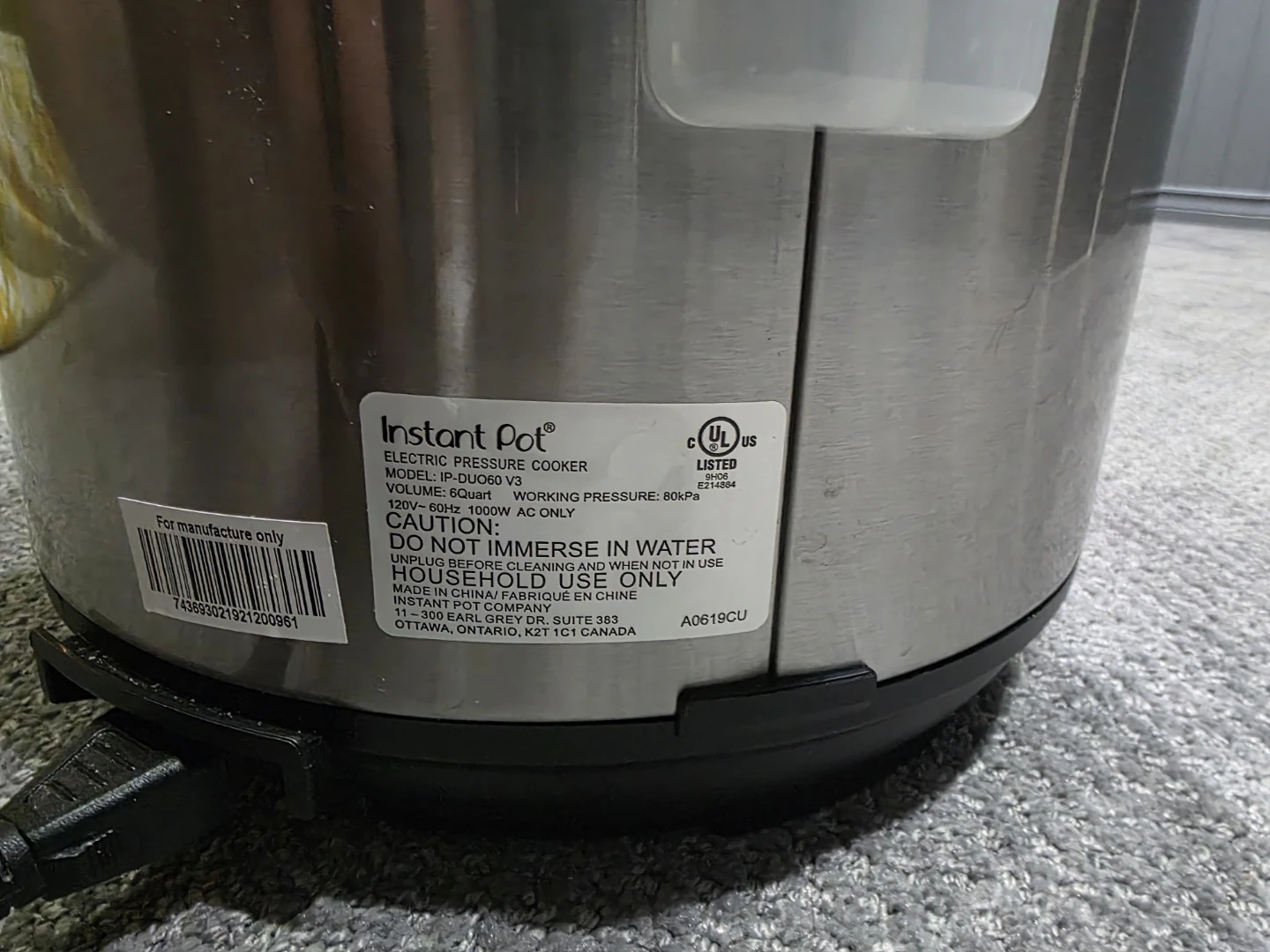 Instant Pot Duo 60 V3 Electric Pressure Cooker