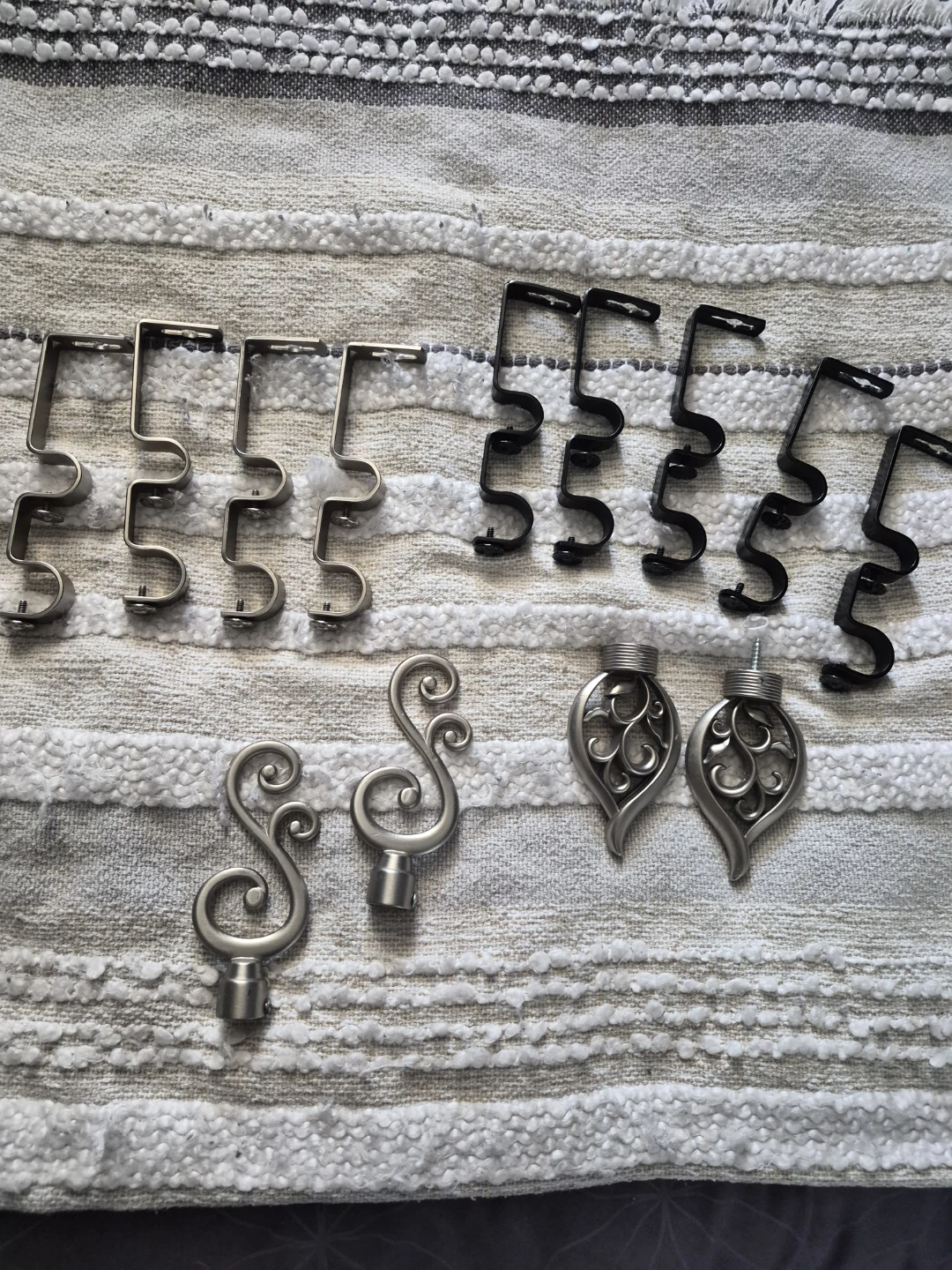 Double curtain rod brackets