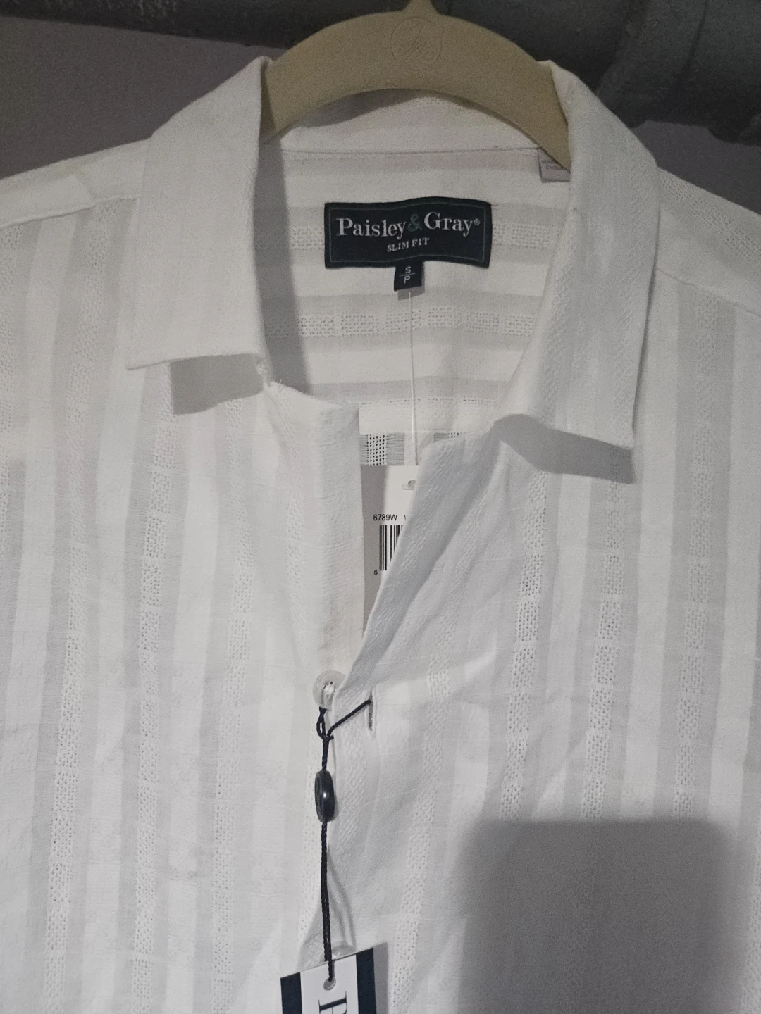 Paisley & Gray Men's White Slim Fit Short Sleeve Shirt - photo 2