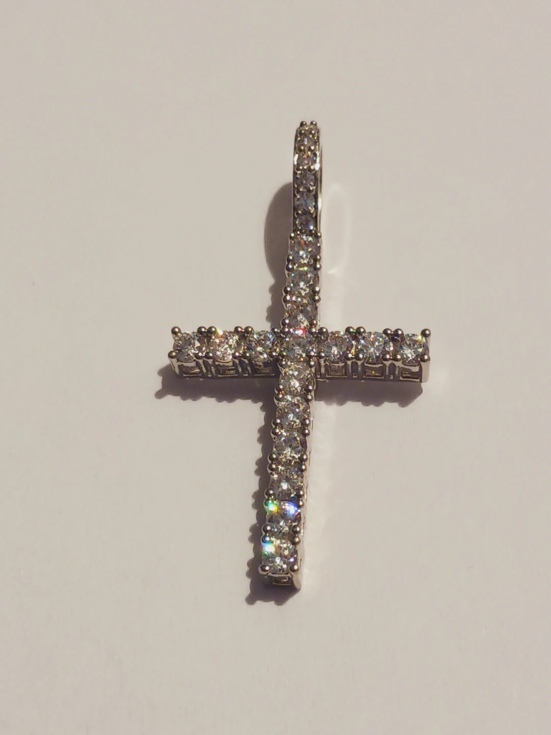 New !! Cross Pendant Charm Silver Tone Cubic Zirconia - photo 4