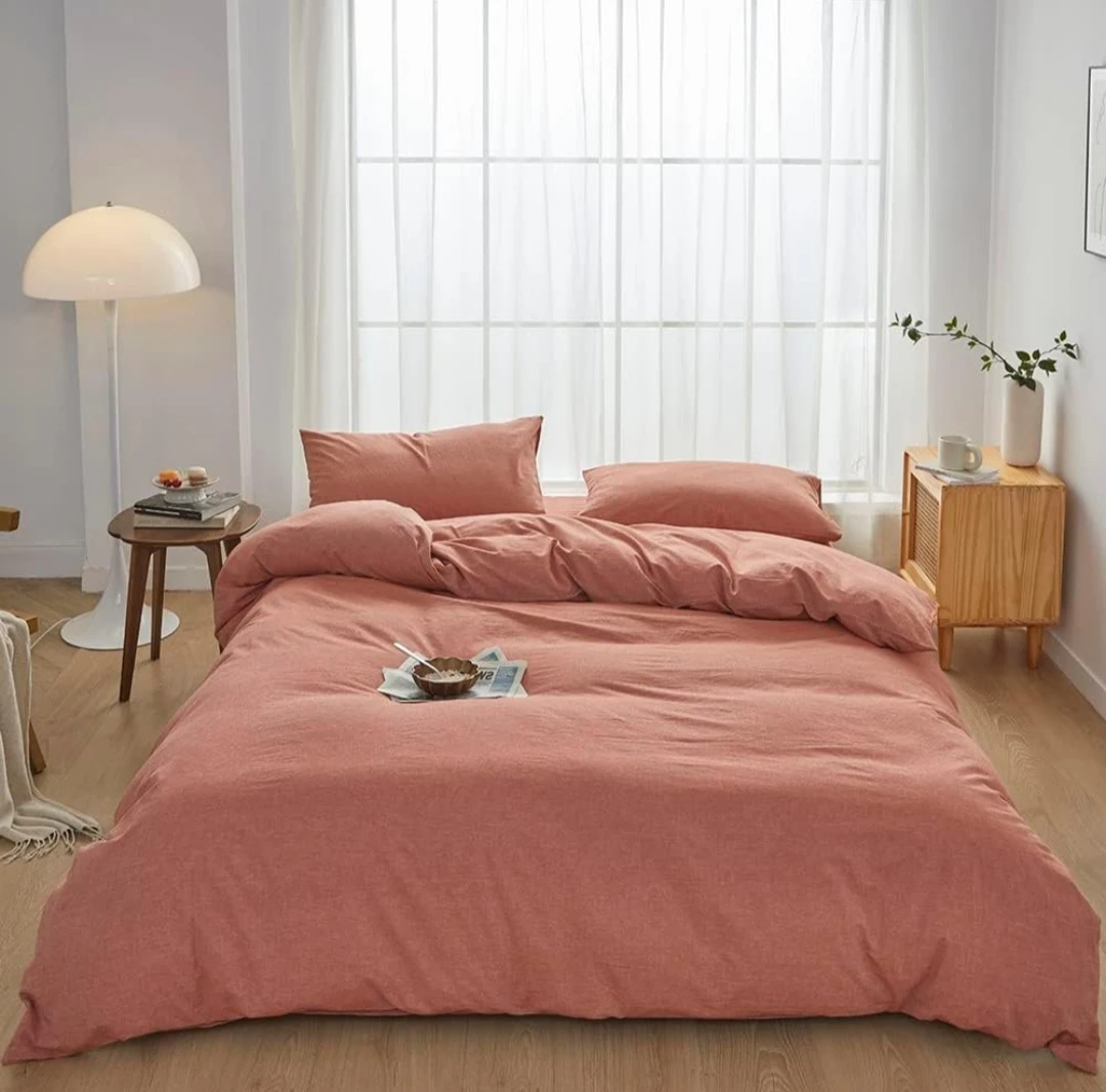King Duvet Cover Set – 100% Cotton, Caramel