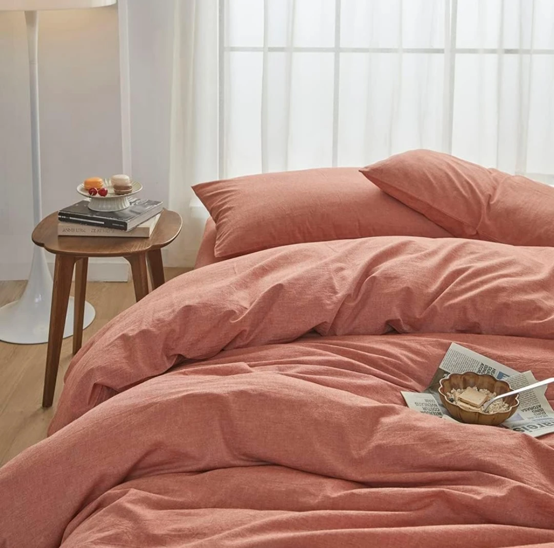 King Duvet Cover Set – 100% Cotton, Caramel - photo 4