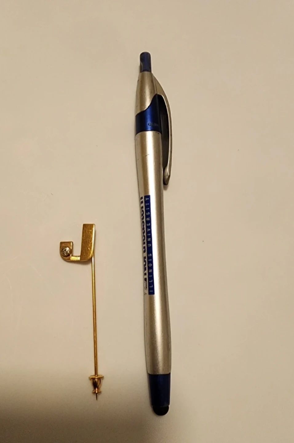 Gold Tone "J" Lapel Pin with Stone Accent - photo 4
