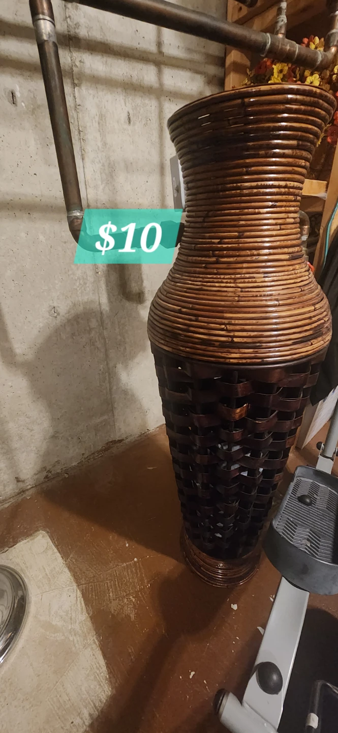 Large Woven Floor Vase