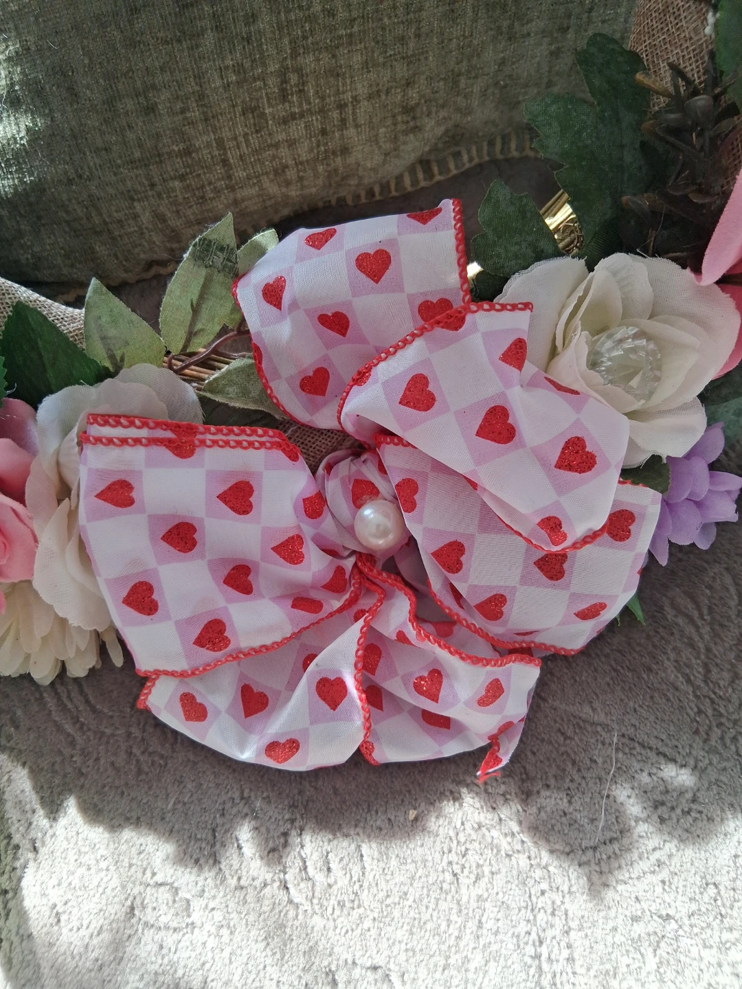 Floral Heart Wreath with Bow - photo 4