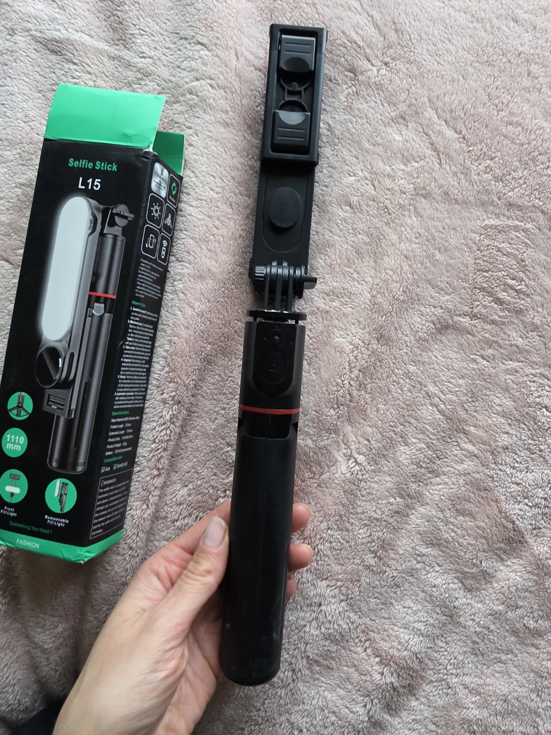 Selfie Stick L15 with Fill Light and Tripod - photo 2