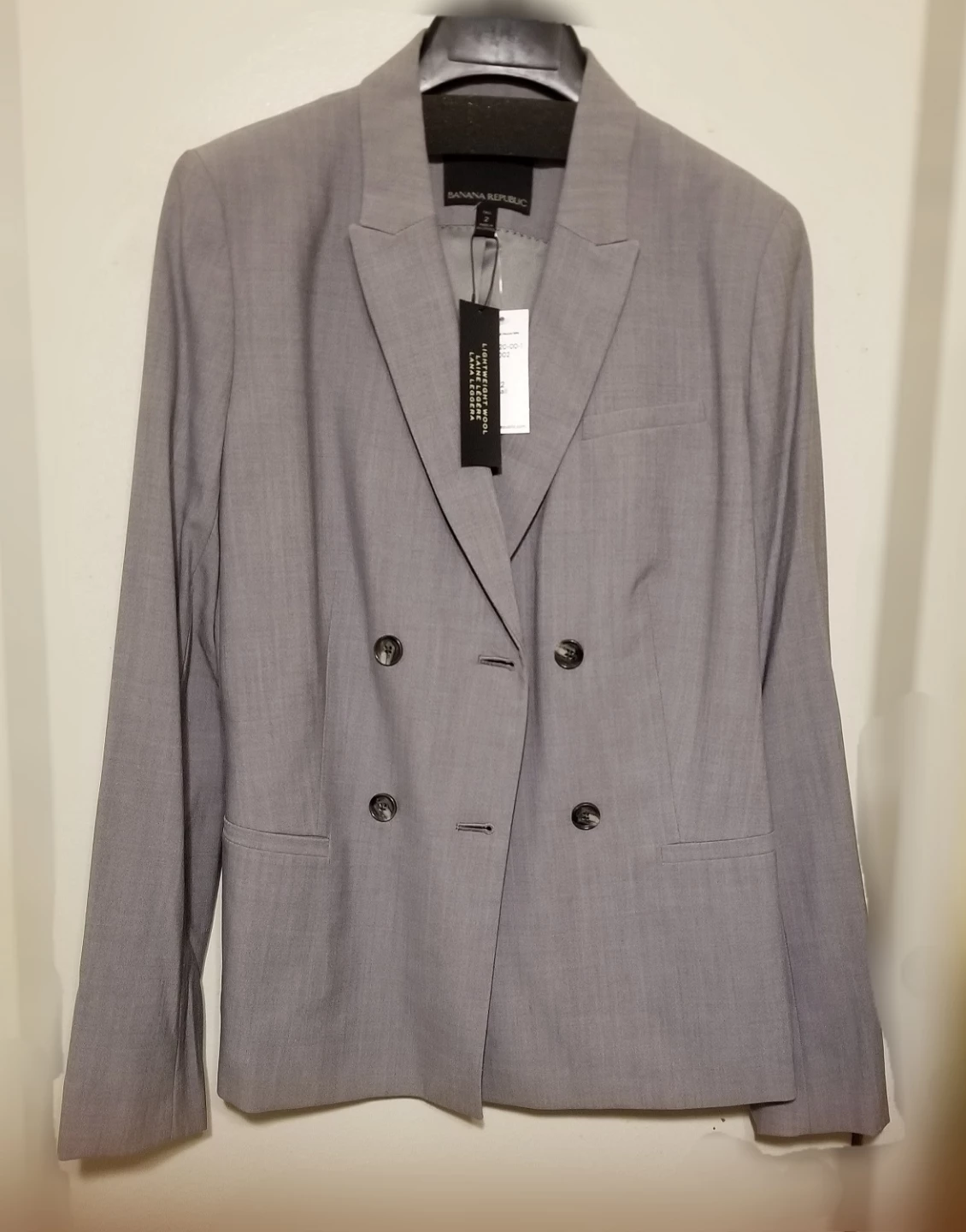 NWT Banana Republic Women's Gray Wool Blend Blazer ⚽