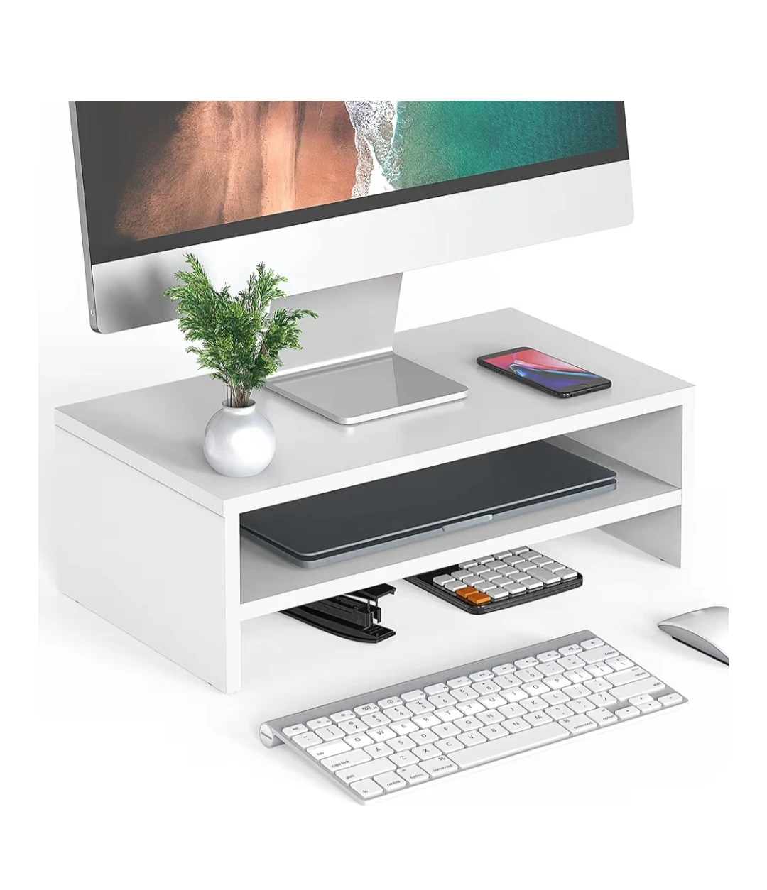 White Two-Tiered laptop stand