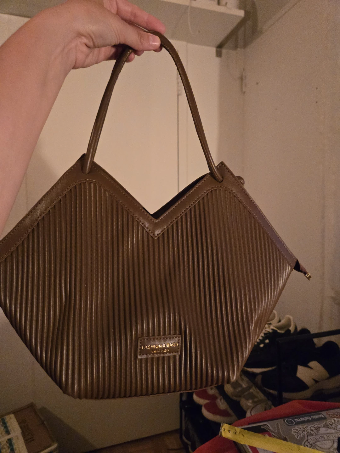 Brown Pleated Fashion & Bags Handbag
