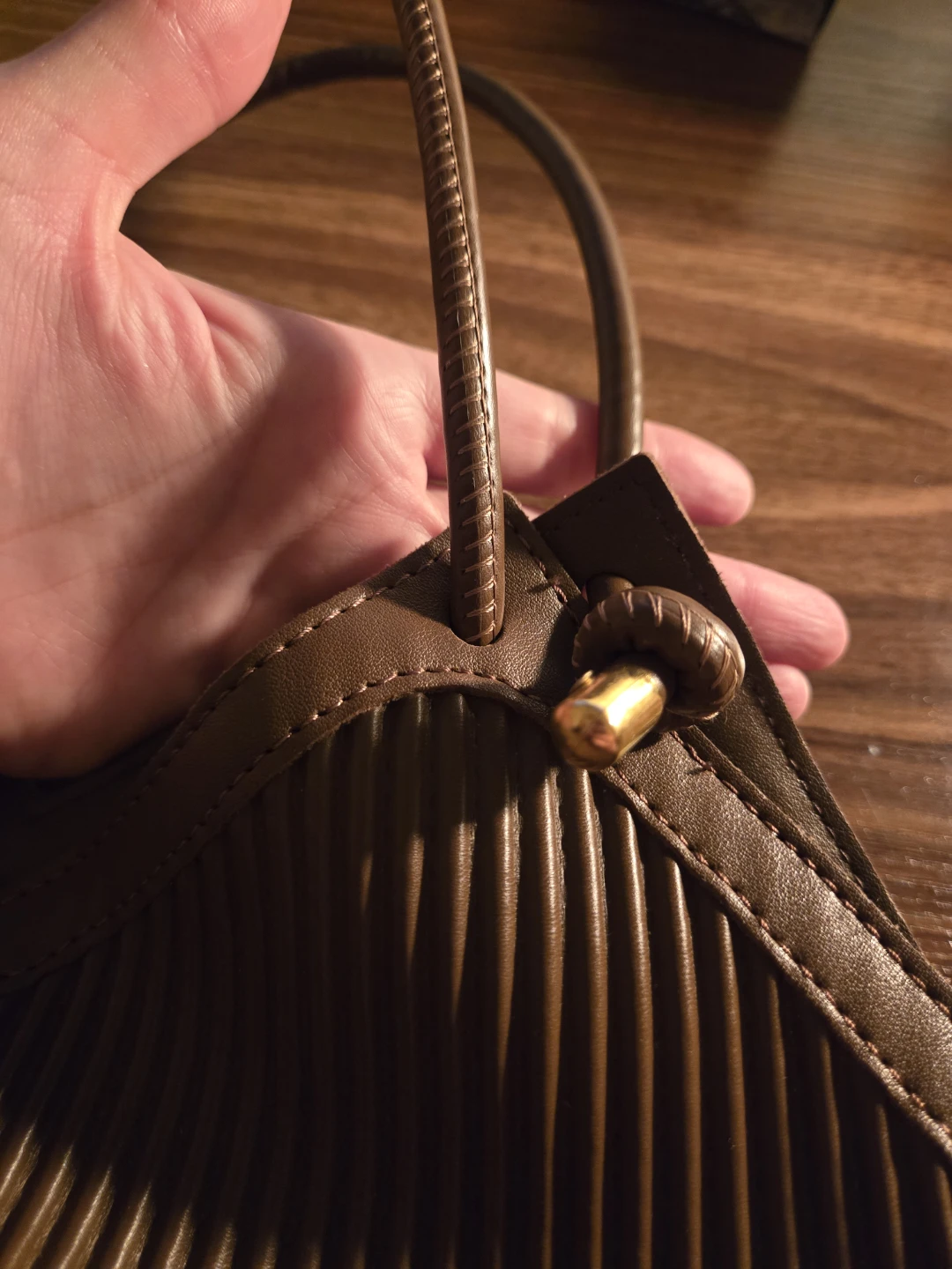 Brown Pleated Fashion & Bags Handbag - photo 2