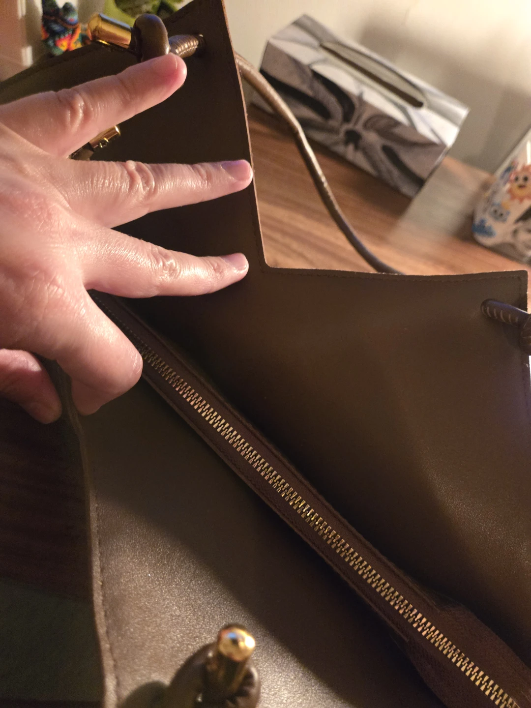 Brown Pleated Fashion & Bags Handbag - photo 3