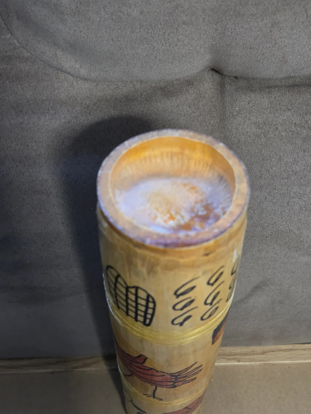 Hand-Painted Filipino Bamboo Coin Bank (Alkansya) Vintage Decor - photo 5