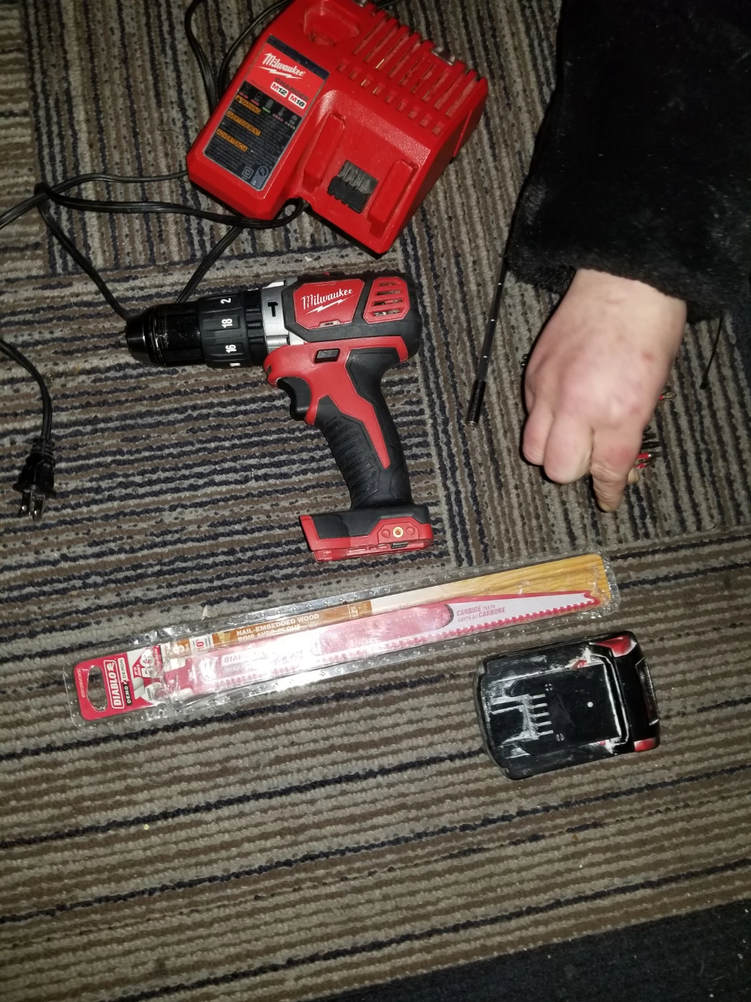 Milwaukee Cordless Drill Set with Charger and Blades - photo 2