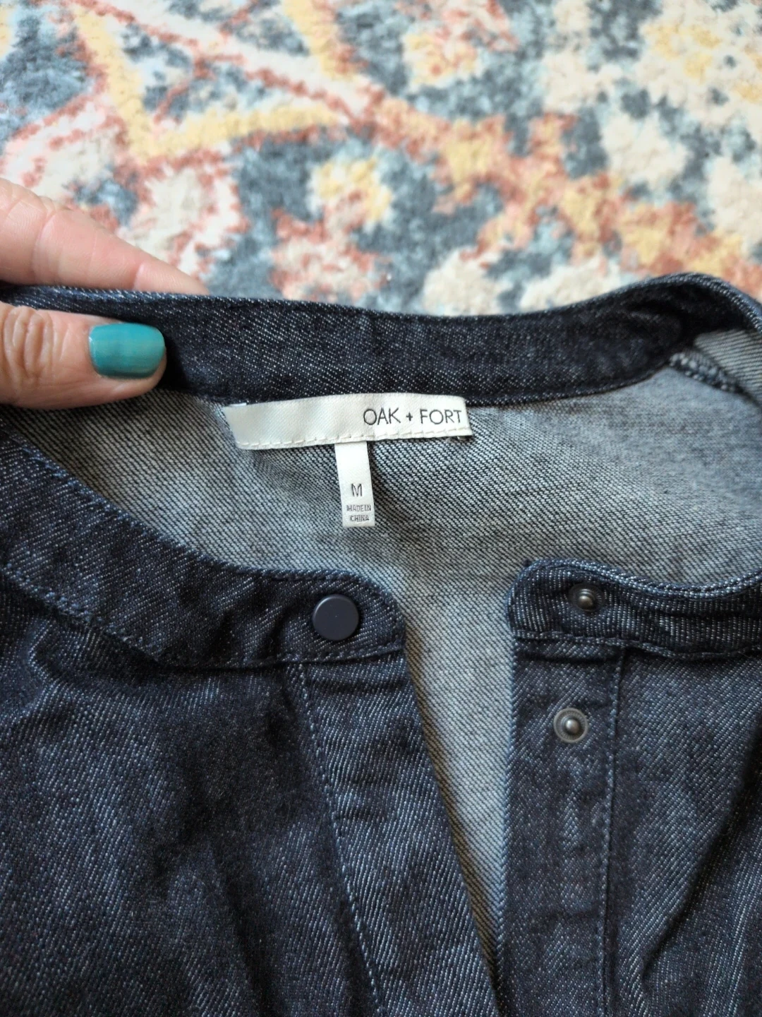 Oak + Fort Dark Wash Denim Shirt - photo 2