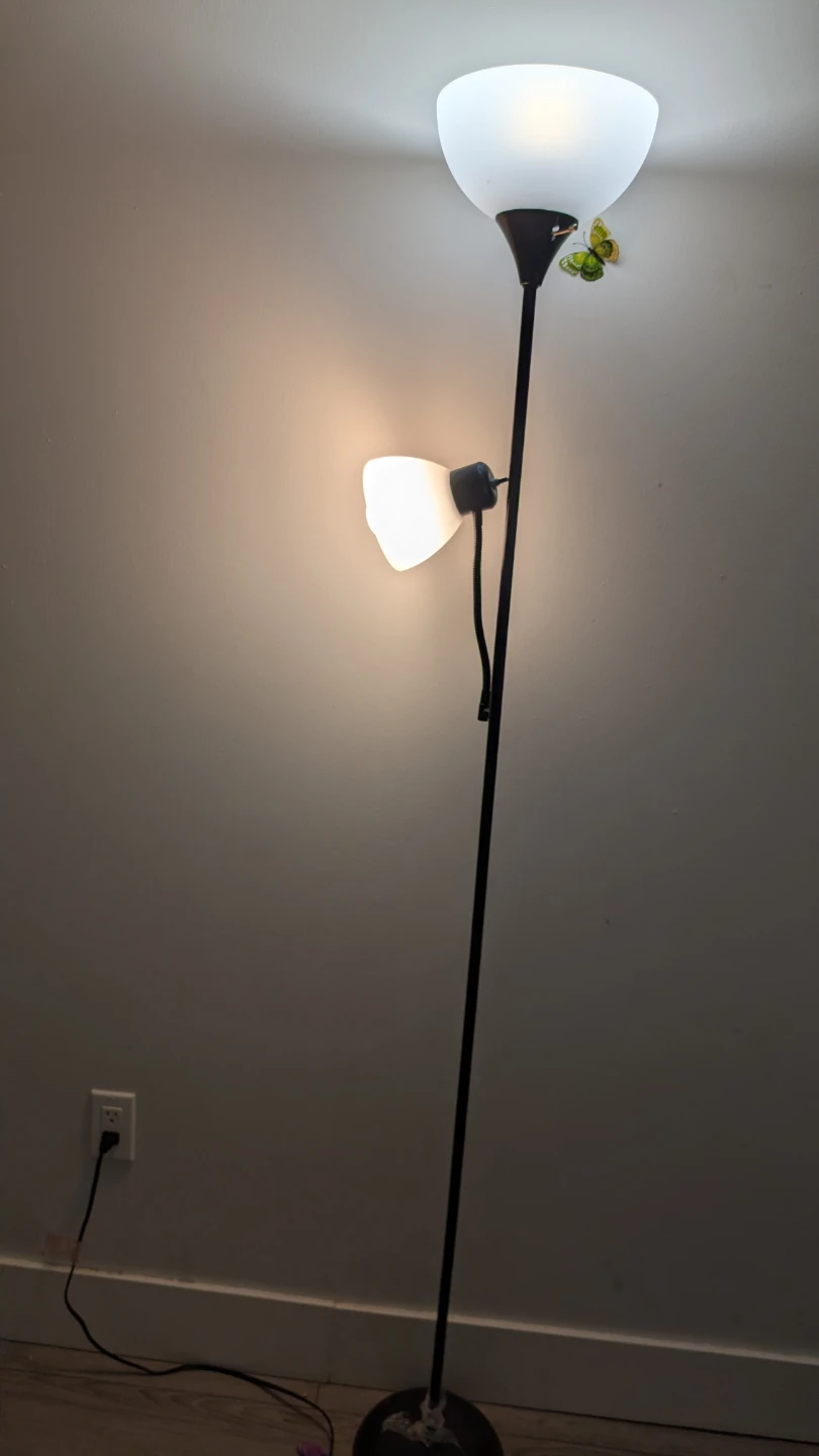 Black Floor Lamp with Frosted Shades - photo 2