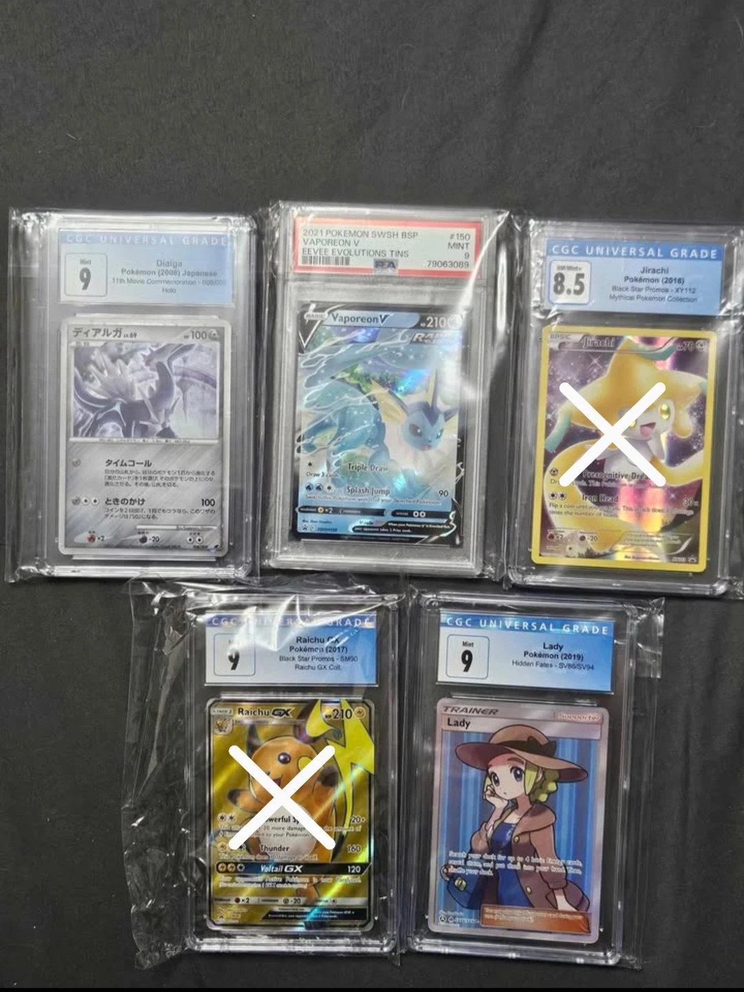 Graded Pokémon Cards lot of 3