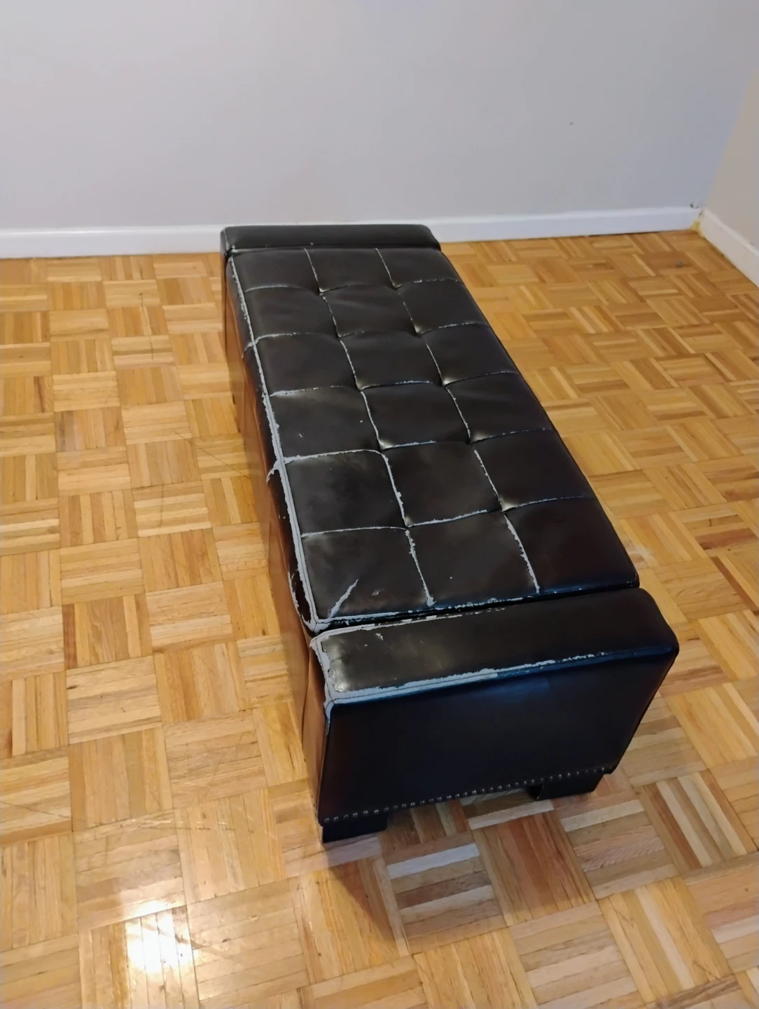 Dark Brown Tufted Storage Ottoman Bench