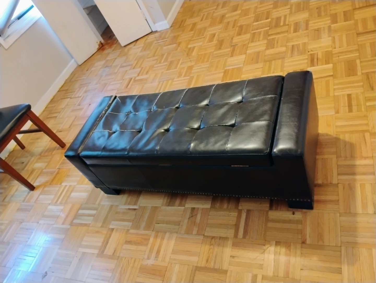 Dark Brown Tufted Storage Ottoman Bench - photo 2