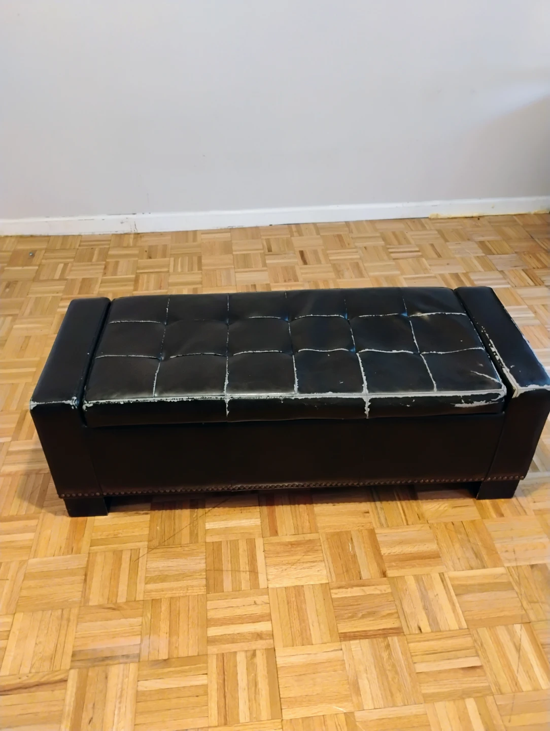 Dark Brown Tufted Storage Ottoman Bench - photo 3