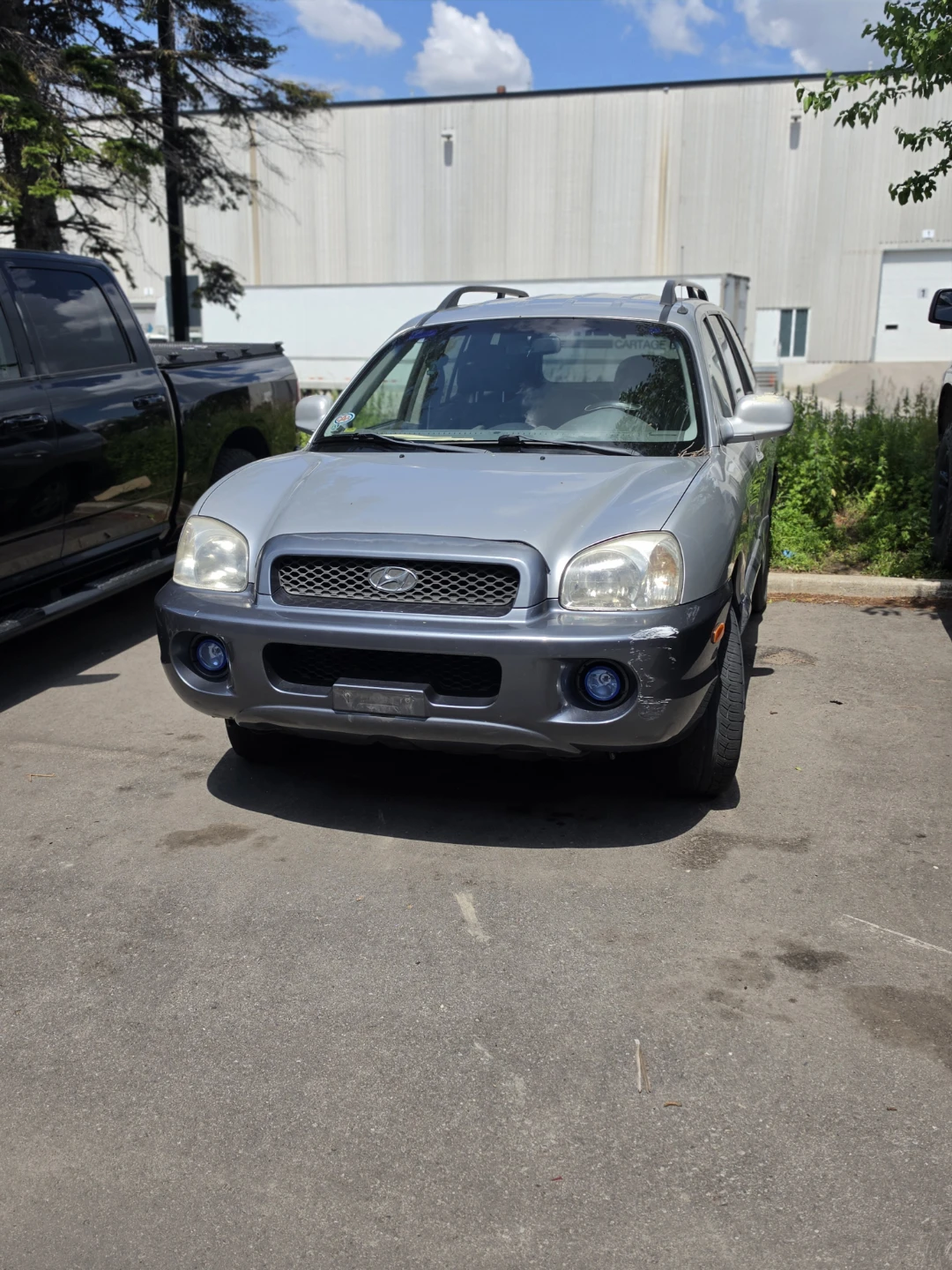 Silver Hyundai Santa Fe SUV