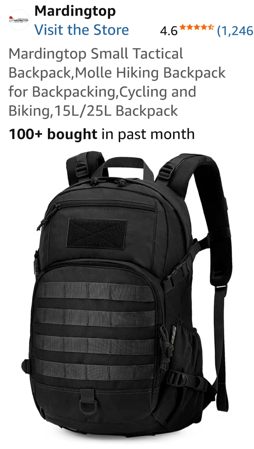 Mardingtop Small Tactical Backpack 15L/25L