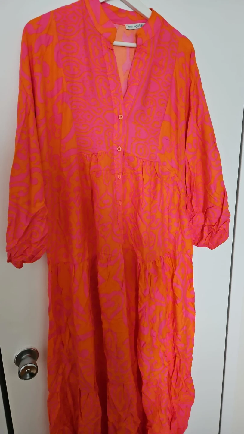 Orange and Pink Patterned Maxi Dress - photo 2