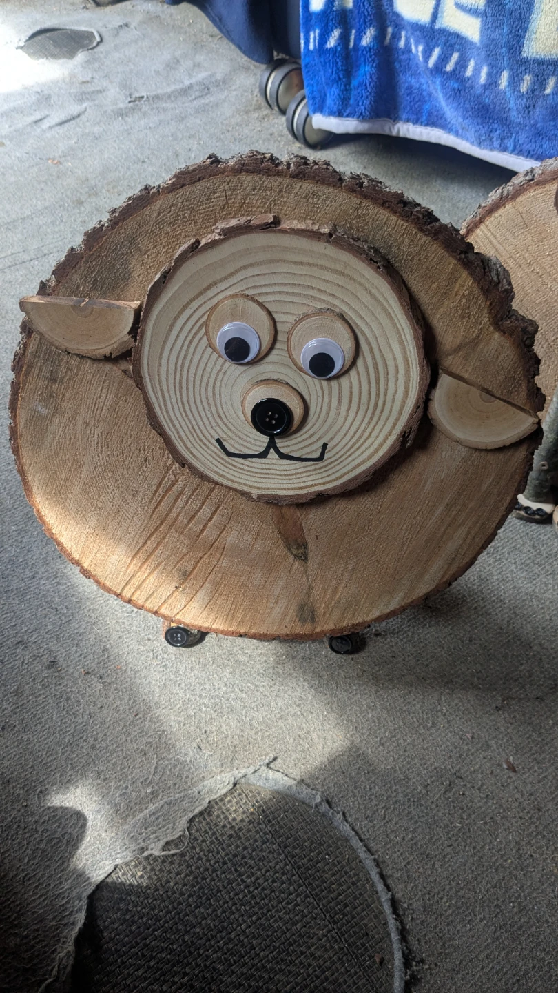 Handmade Wood Slice Sheep Decoration