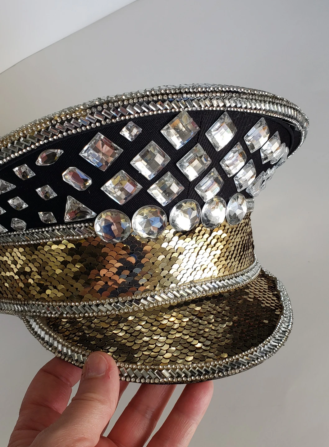 Deluxe Costume Hat - Gold Sequins & Rhinestones - photo 5