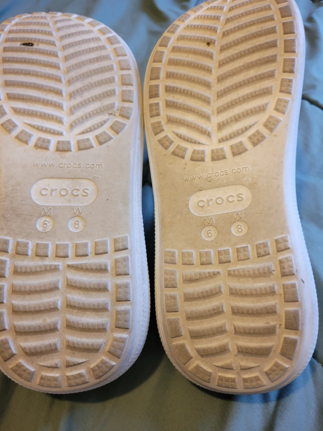Platform White Crocs Sandals with Charms - Size 8 - photo 3