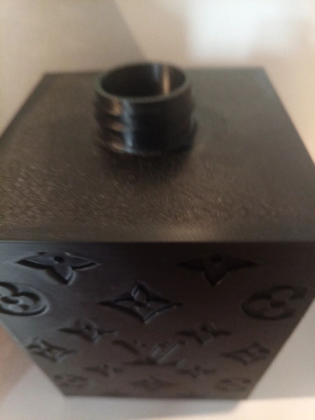 Liquid soap dispenser Black Embossed Monogram Cube - photo 3