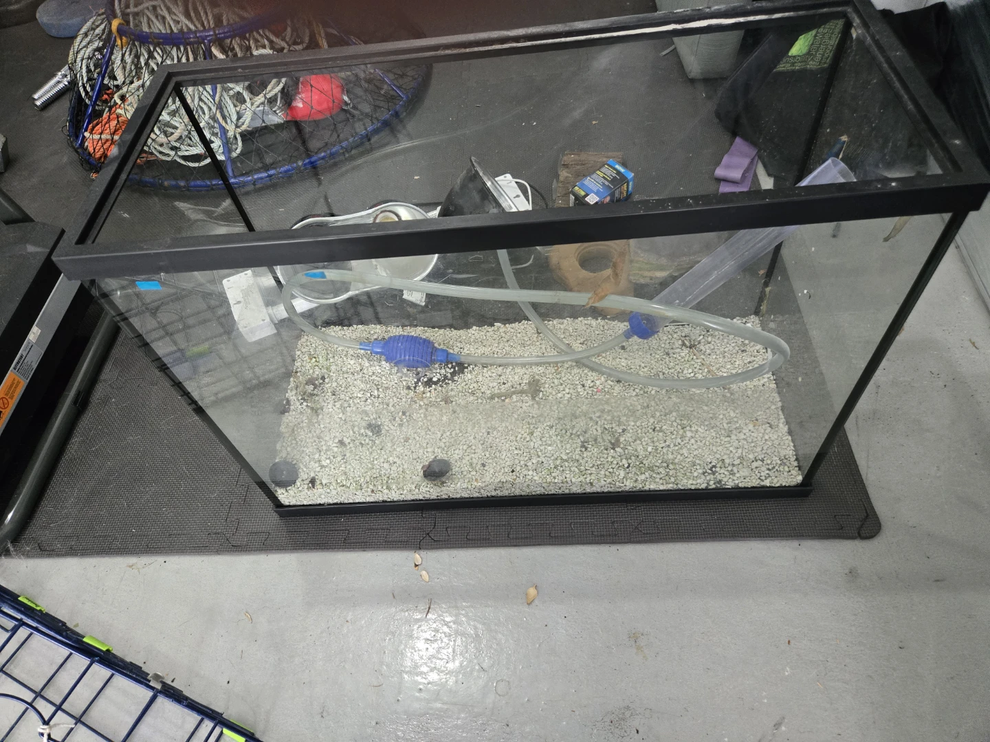 Aquarium Tank with Gravel and Siphon